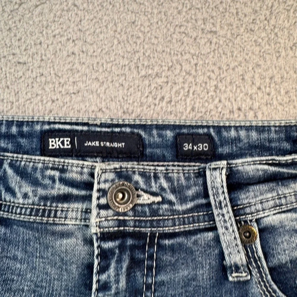 BKE Jake Straight Leg Mens Medium Wash Blue Denim Jeans 34x29 Comfort Stretch